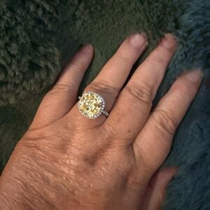 Harry Winston Sterling Silver Ring with cubic zirconia accents